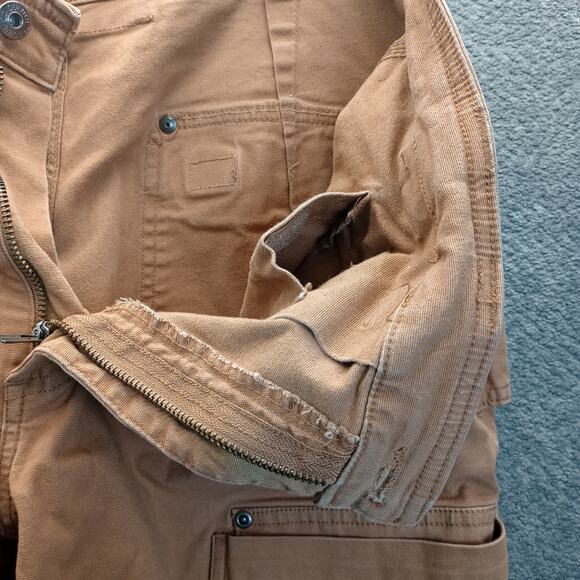 Duluth Trading Flex Fire Hose Work Pants Men 38x28 Canvas Stretch Brown - Picture 6 of 9